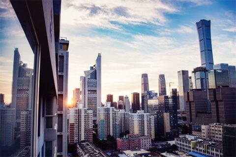 The view from the 5th floor roof terrace at LTL Beijing
