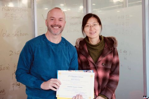 Martin with his certificate on the last day