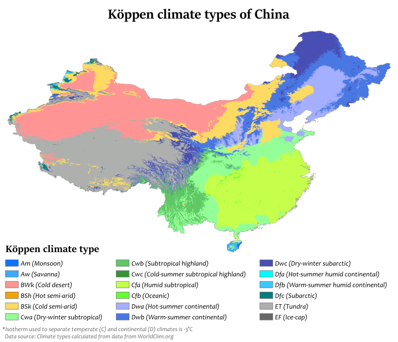 Climate Map of China