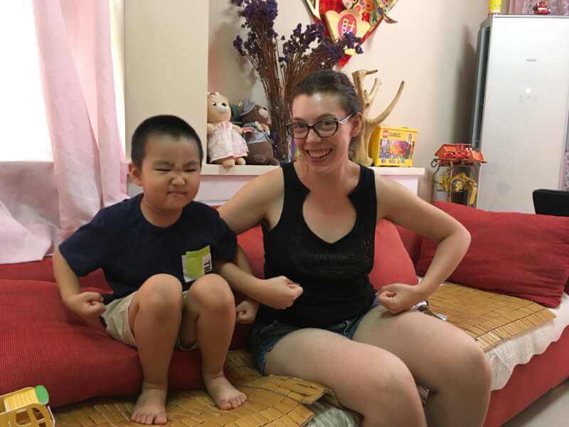 Eowyn with her Chinese Homestay brother in Chengde