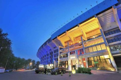 Outside the Beijing Workers Stadium