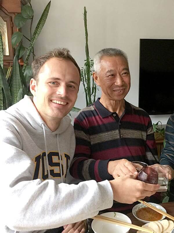 Student Fabian with his homestay father in Chengde China