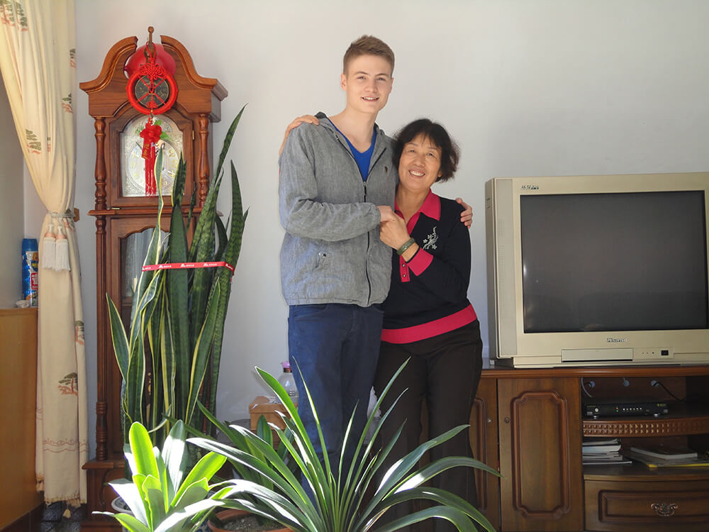 Student and homestay mother