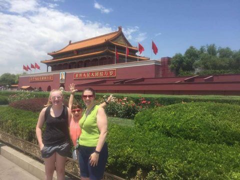 Family day trip to the Forbidden City in Beijing