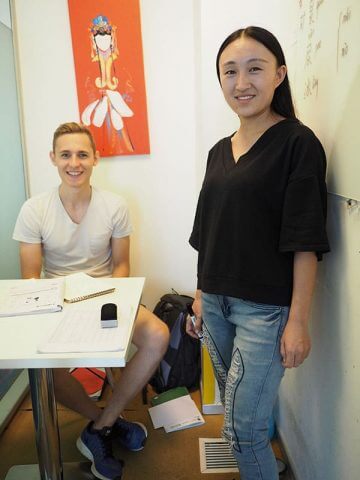 Teacher Monica and student Nicklas at LTL Beijing