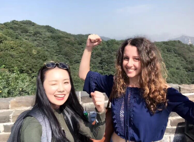 Marie and Jasmine conquering the Great Wall of China