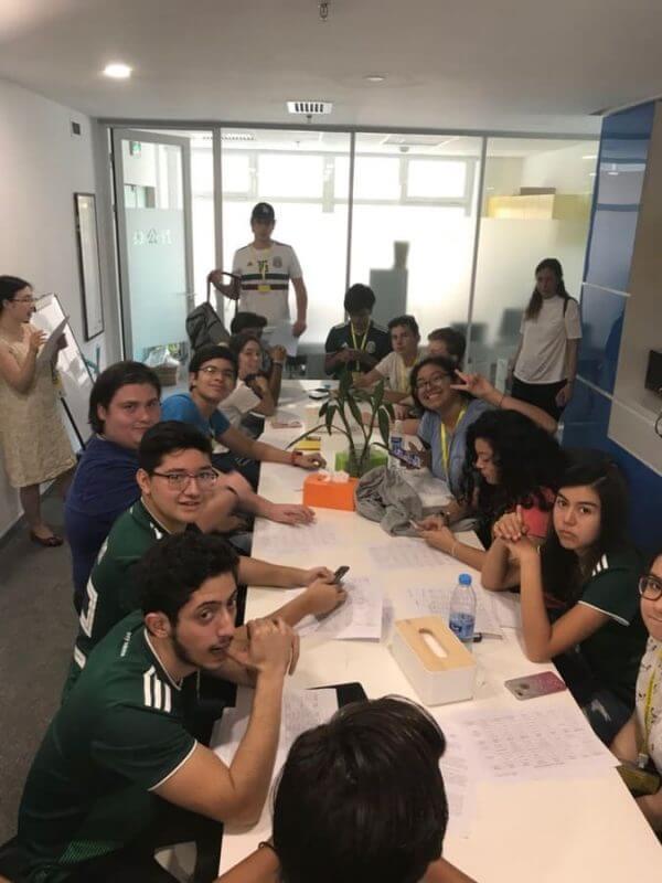 Mexican students having lunch at school at LTL Beijing