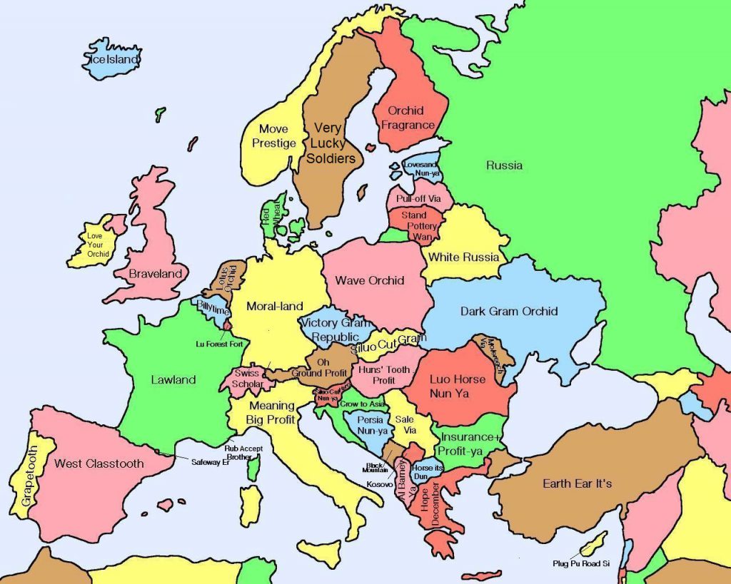 Literal Chinese Translations of European Country Names